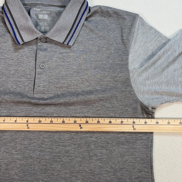 Uniqlo Roger Federer JW Anderson Polo Men's L Gray Dry-Ex Stretch Tennis Shirt - Picture 8 of 11